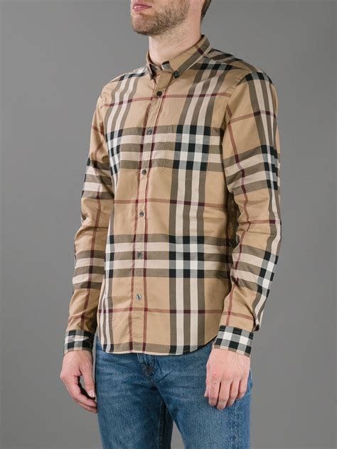 burberry brit men's cotton check button down shirt|burberry plaid shirts for men.